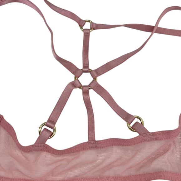 Victoria's Secret Bombshell Lace Cage Back Front Closure Bra Pink Womens Size 32 - Picture 5 of 5